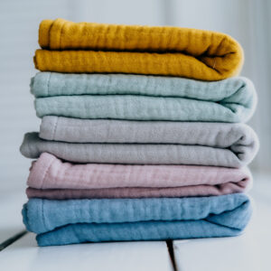 Luulu väike kolmekordsest musliinist beebitekk, 65 x 65 cm