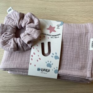 Luulu musliinist scrunchie patsikumm, Heleroosa