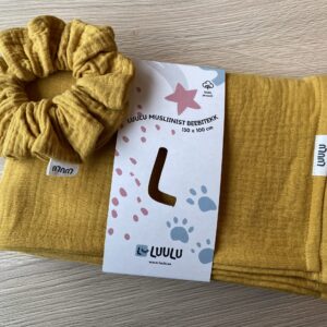 Luulu musliinist scrunchie patsikumm, Sinepikollane