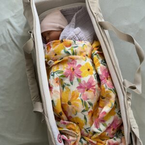 Luulu mustriga musliinist beebitekk-mähkimislina, 120x120cm