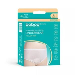 Baboo sünnitusjärgsed ühekordsed puuvillased aluspüksid 4tk, erinevad suurused