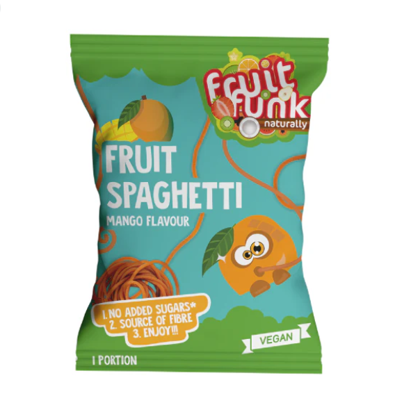 Fruitfunk FRUIT SPAGHETTI Mangomaitselised puuviljanöörid 20g