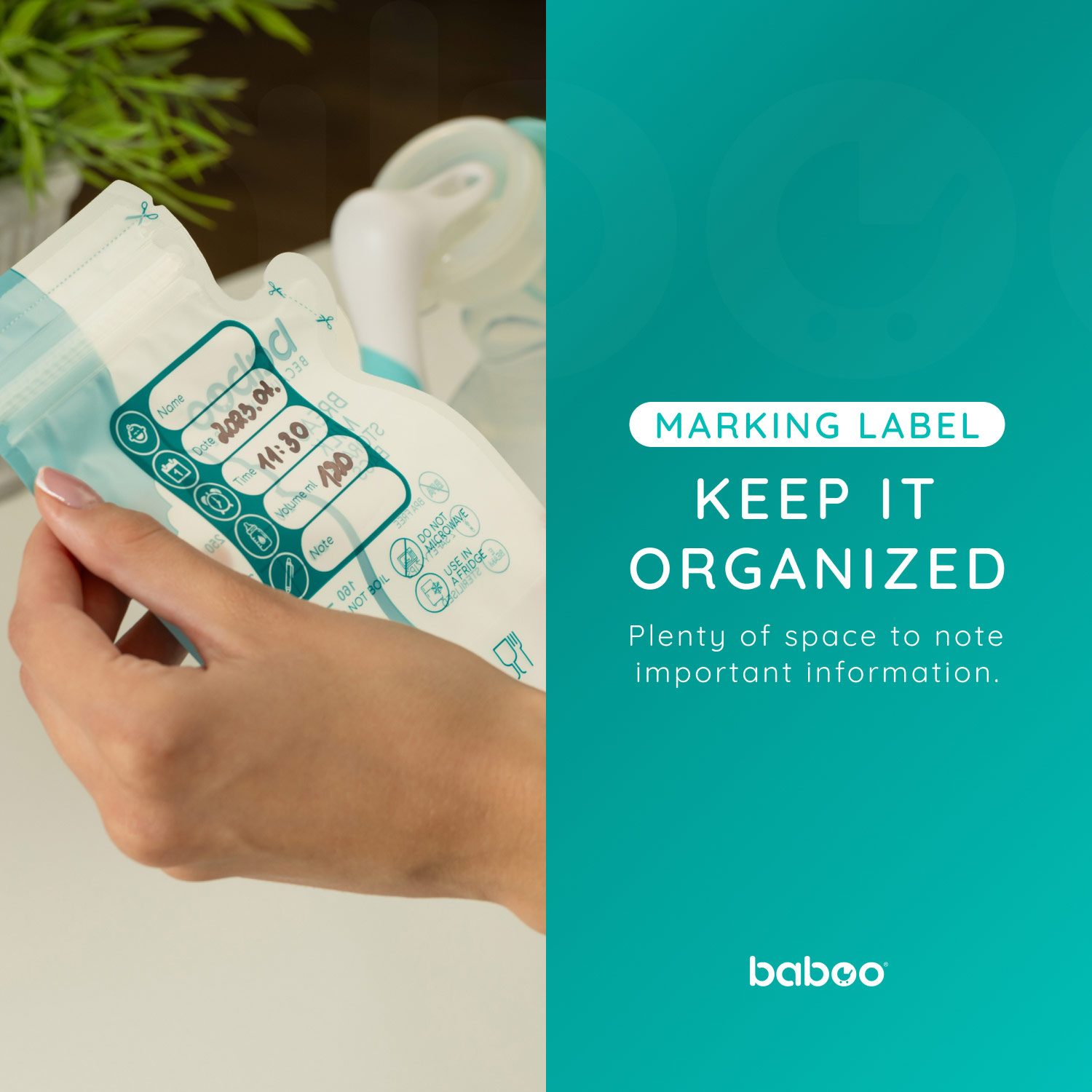 Baboo steriliseeritud rinnapiima säilituskotid, 25tk