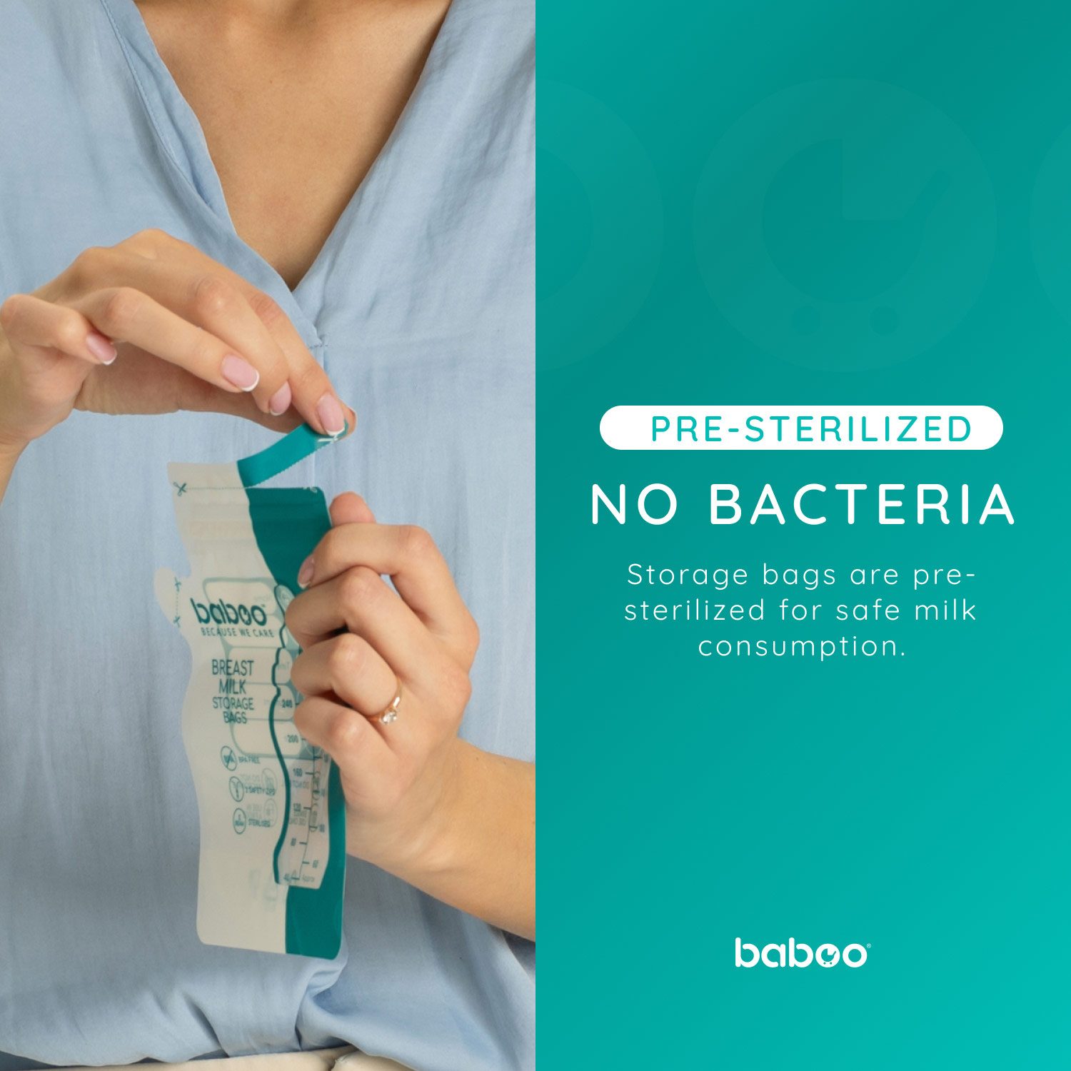 Baboo steriliseeritud rinnapiima säilituskotid, 25tk