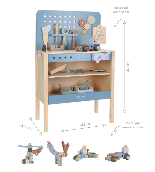 Little Dutch puidust laste tööpink, FSC