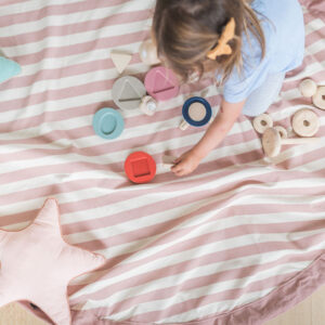 Play&Go 3in1 kaasaskantav mängumatt, Stripes Pink