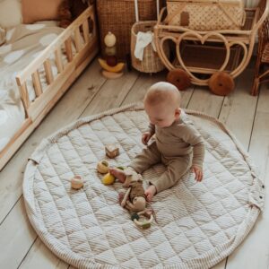 Play&Go 3in1 pehme beebide mängumatt, Organic Stripes Blue