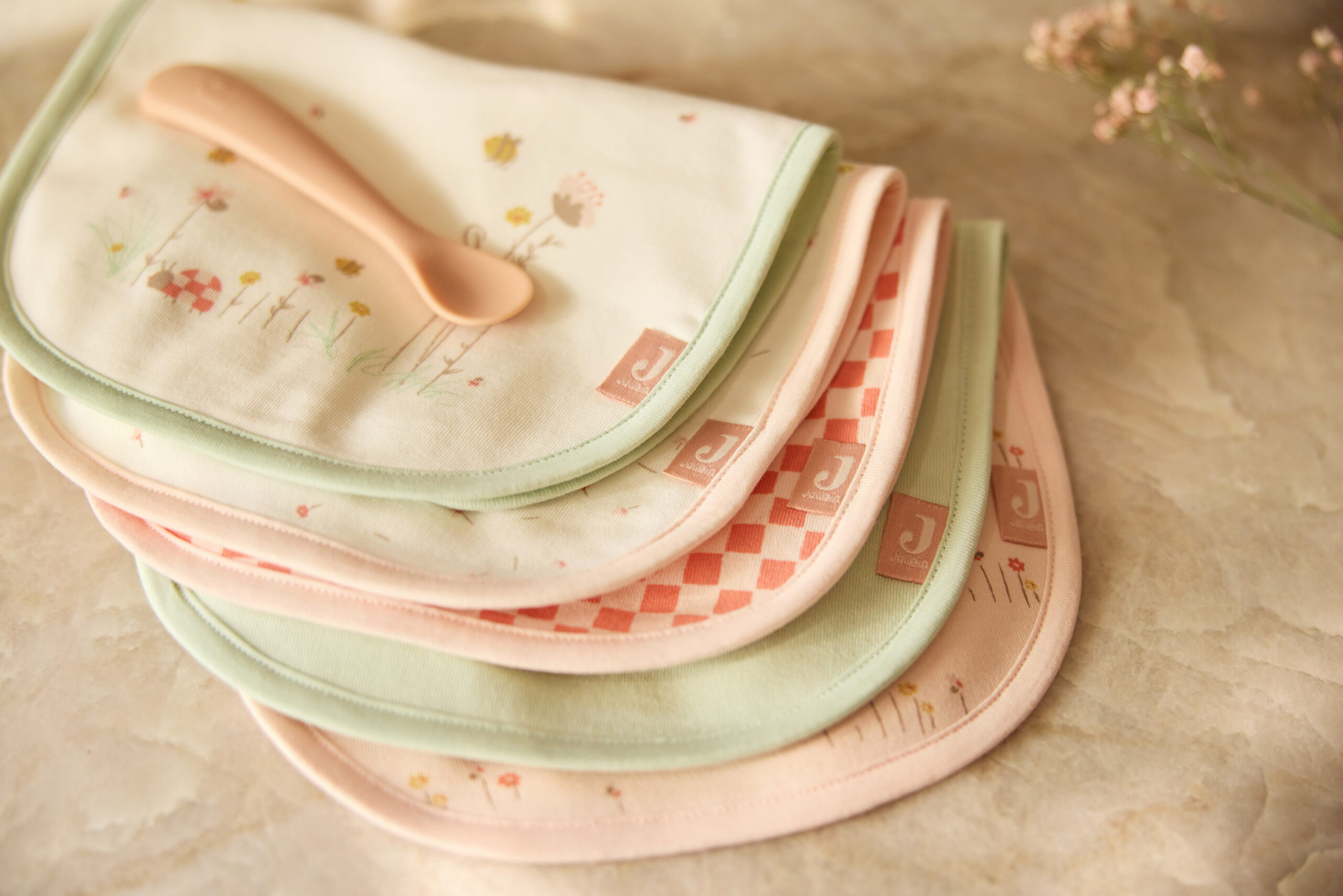 Jollein puuvillased veekindlad põlled, 5-pakk, Pretty Picnic