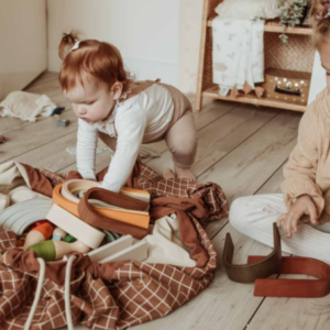 Play&Go 3in1 kaasaskantav mängumatt, Grid Brown