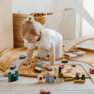 Play&Go 3in1 kaasaskantav mängumatt, Grid Mustard