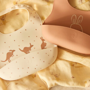 Jollein silikoonist taskuga põllede 2-pakk, Kangaroots