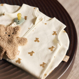 Jollein puuvillane vastsündinu magamiskott, Waffle Mini Teddy