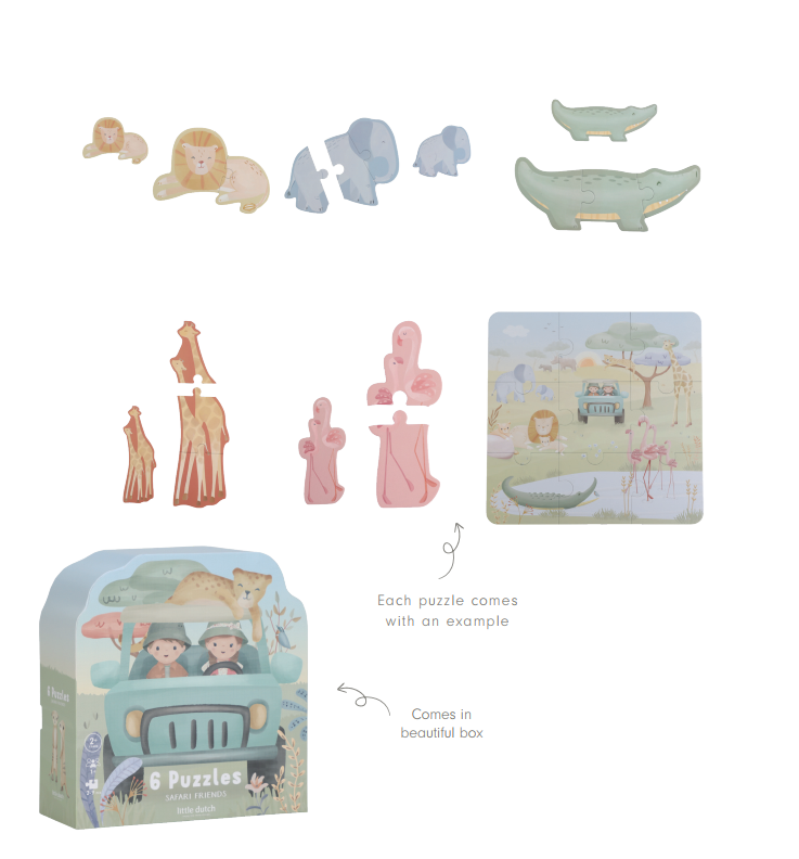 Little Dutch 6in1 pusle - Safari Friends